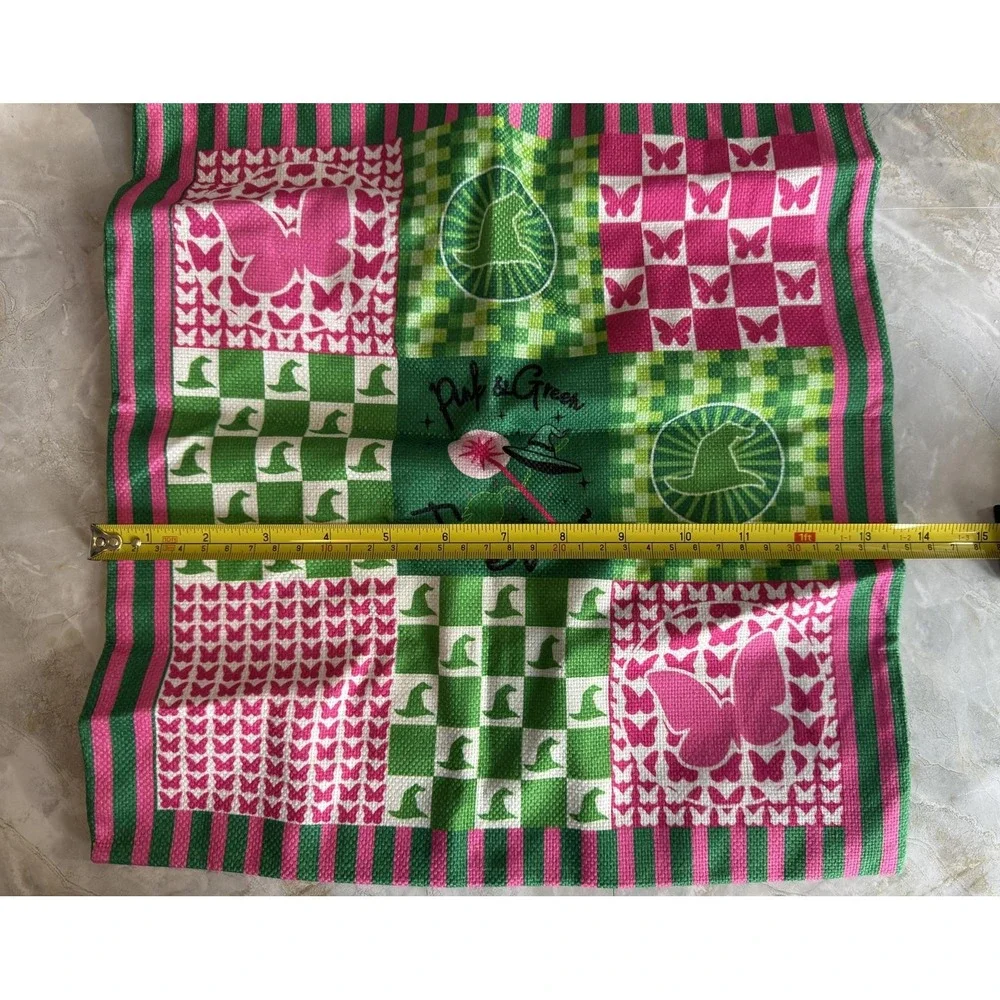 Wicked Witch Pink & Green Patchwork Tote Bag Canvas Shopping Bag MEIKIUP‎